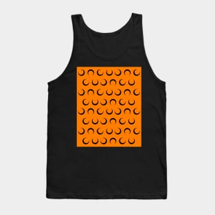 Happy Halloween Orange Moon Pattern Tank Top